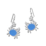 Blue Crab Drop Earrings