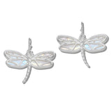 Abalone and MOP Shell Dragonfly Drop Earrings - view 2