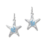 Lucite Stone Filigree Starfish Drop Earrings