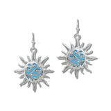 Lucite Stone Filigree SUN Drop Earrings