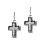 Tailored Ball Cross Drop Earrings - view 3