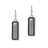 Tailored Ball Rectangular BAR Drop Earrings