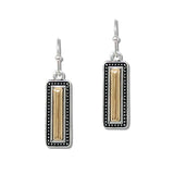 Tailored Ball Rectangular BAR Drop Earrings - view 2