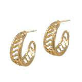 Hammered Wavy Filigree Hoop Earrings