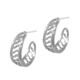 Hammered Wavy Filigree Hoop Earrings - view 2