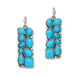 Western Turquoise Rectangular Drop Earrings - view 2