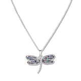 Abalone and MOP Shell Dragonfly Pendant Necklace - view 2