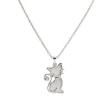 Abalone and MOP Shell CAT Pendant Necklace - view 3