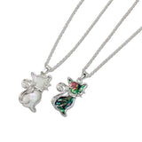 Abalone and MOP Shell CAT Pendant Necklace - view 2