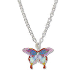 Abstract Enameled Butterfly Pendant Necklace - view 2