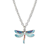 Abstract Enameled Dragonfly Pendant Necklace - view 2