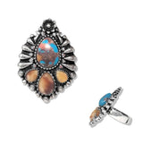 Western Teardrop Turquoise Stone Stretch Ring
