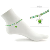 SEA Turtle Charm Glass Beaded Stretch Anklet