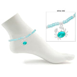 Crab Charm Glass Beaded Stretch Anklet