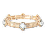 Crystal Clover Accent Tailored Stretch Bracelet - view 3