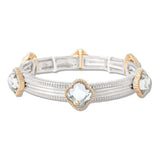 Crystal Clover Accent Tailored Stretch Bracelet - view 2