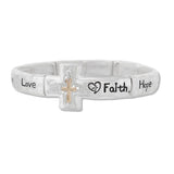 Faith Hope Love Inspiration Cross Stretch Bracelet