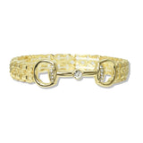 112491, CRYSTAL ACCENT HERITAGE LINK CHAIN STRETCH BRACELET