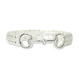 112491, CRYSTAL ACCENT HERITAGE LINK CHAIN STRETCH BRACELET