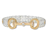 Crystal Accent Horsebit Chain Stretch Bracelet