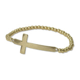 Cross and CCB Beaded Stretch Bracelet - view 2