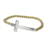 Cross and CCB Beaded Stretch Bracelet - view 4