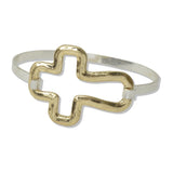 Hammered Open Cross Hook Bangle Bracelet - view 3