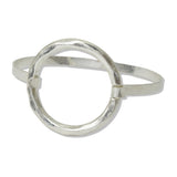 Hammered Open Round Hook Bangle Bracelet