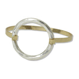 Hammered Open Round Hook Bangle Bracelet - view 4