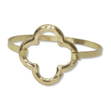 Hammered Open Quatrefoil Hook Bangle Bracelet - view 2