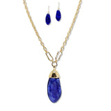 112505, CELLULOID ACETATE TEARDROP LONG PENDANT NECKLACE