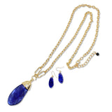 112505, CELLULOID ACETATE TEARDROP LONG PENDANT NECKLACE