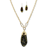 112505, CELLULOID ACETATE TEARDROP LONG PENDANT NECKLACE