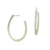 14K Gold Plated Pave CZ Hoop Earrings - view 2