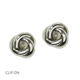 Polished Knot Clip on Earrings - view 2