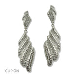 Textured Shell Drop Clip on Earrings - view 2