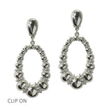 Polished Graduated Bead Hoop Clip on Earrings