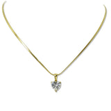 112572, STAINLESS STEEL HEART CZ SNAKE CHAIN NECKLACE