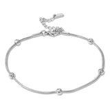 112584, STAINLESS STEEL BEADED SNAKE CHAIN BRACELET