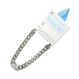 112585, STAINLESS STEEL SQUARE CZ CURB CHAIN BRACELET