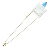 112595, STAINLESS STEEL ROUNDED CROSS PENDANT NECKLACE