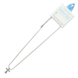 112595, STAINLESS STEEL ROUNDED CROSS PENDANT NECKLACE