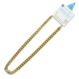 112596, STAINLESS STEEL SQUARE CZ CURB CHAIN NECKLACE