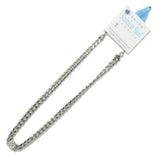 112596, STAINLESS STEEL SQUARE CZ CURB CHAIN NECKLACE
