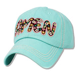 112598, FLORAL AMEN WASHED BASEBALL CAP