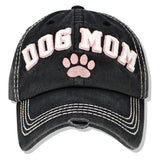 112599, DOG MOM PAW WASHED BASEBALL CAP