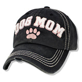 112599, DOG MOM PAW WASHED BASEBALL CAP