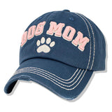 112599, DOG MOM PAW WASHED BASEBALL CAP