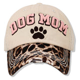 112599, DOG MOM PAW WASHED BASEBALL CAP
