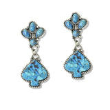 112678, WESTERN ACE OF SPADES TURQUOISE DROP EARRINGS